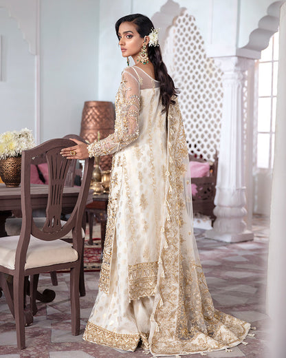 Gulaal | Wedding Formals | Shehnaz Embroidered Net 3-Piece Suit WS-11 - Designer Dress with Intricate embroidery and embellishments. Shop elegent wedding dress at Maria Faisal.