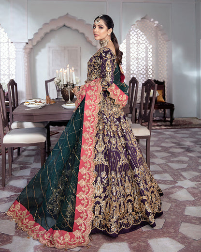 Gulaal | Wedding Formals | KEHKSHAN EMBROIDERED NET 3-PIECE SUIT WS-14 - Designer Dress with Intricate embroidery and embellishments. Shop elegent wedding dress at Maria Faisal.