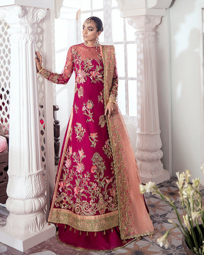 Gulaal | Wedding Formals | CHAMELI EMBROIDERED NET 3-PIECE SUIT WS-10 - Designer Dress with Intricate embroidery and embellishments. Shop elegent wedding dress at Maria Faisal.