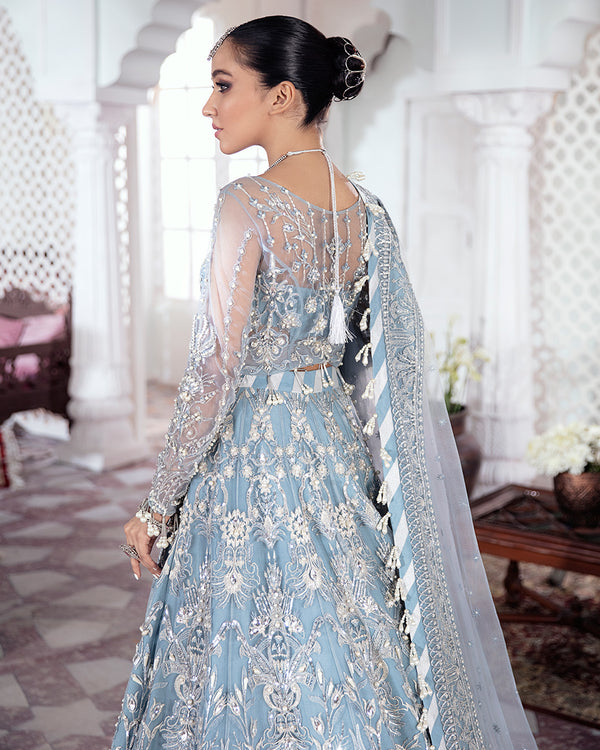 Gulaal | Wedding Formals | Mehnaaz Embroidered Net 3-Piece Suit WS-13 - Designer Dress with Intricate embroidery and embellishments. Shop elegent wedding dress at Maria Faisal.