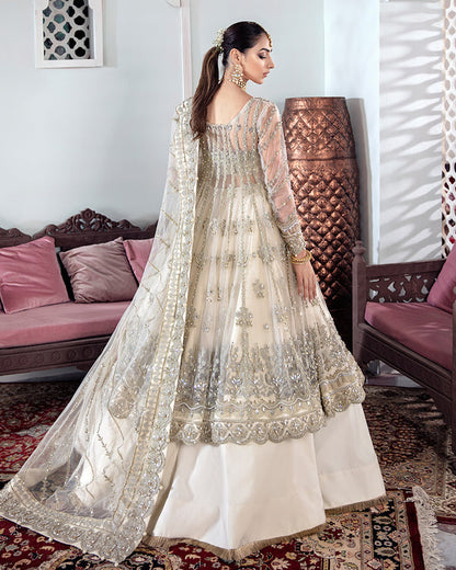 Gulaal | Wedding Formals | MEERAL EMBROIDERED NET 3-PIECE SUIT WS-22 - Designer Dress with Intricate embroidery and embellishments. Shop elegent wedding dress at Maria Faisal.