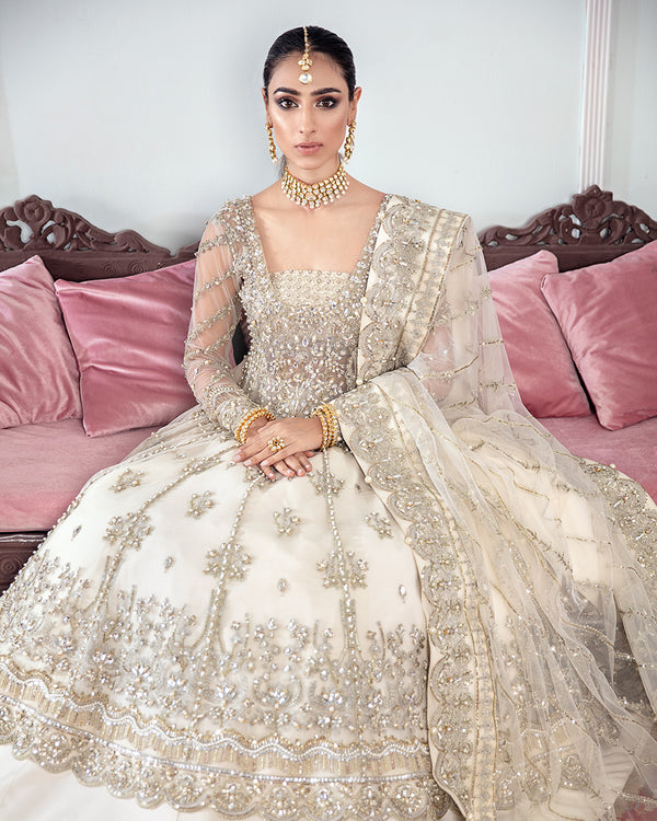 Gulaal | Wedding Formals | MEERAL EMBROIDERED NET 3-PIECE SUIT WS-22 - Designer Dress with Intricate embroidery and embellishments. Shop elegent wedding dress at Maria Faisal.