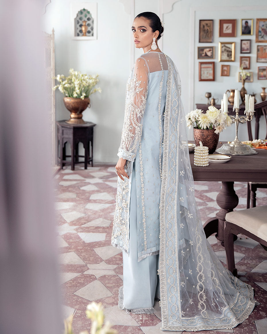 Gulaal | Wedding Formals | SAIKA EMBROIDERED NET 3-PIECE SUIT WS-20 - Designer Dress with Intricate embroidery and embellishments. Shop elegent wedding dress at Maria Faisal.