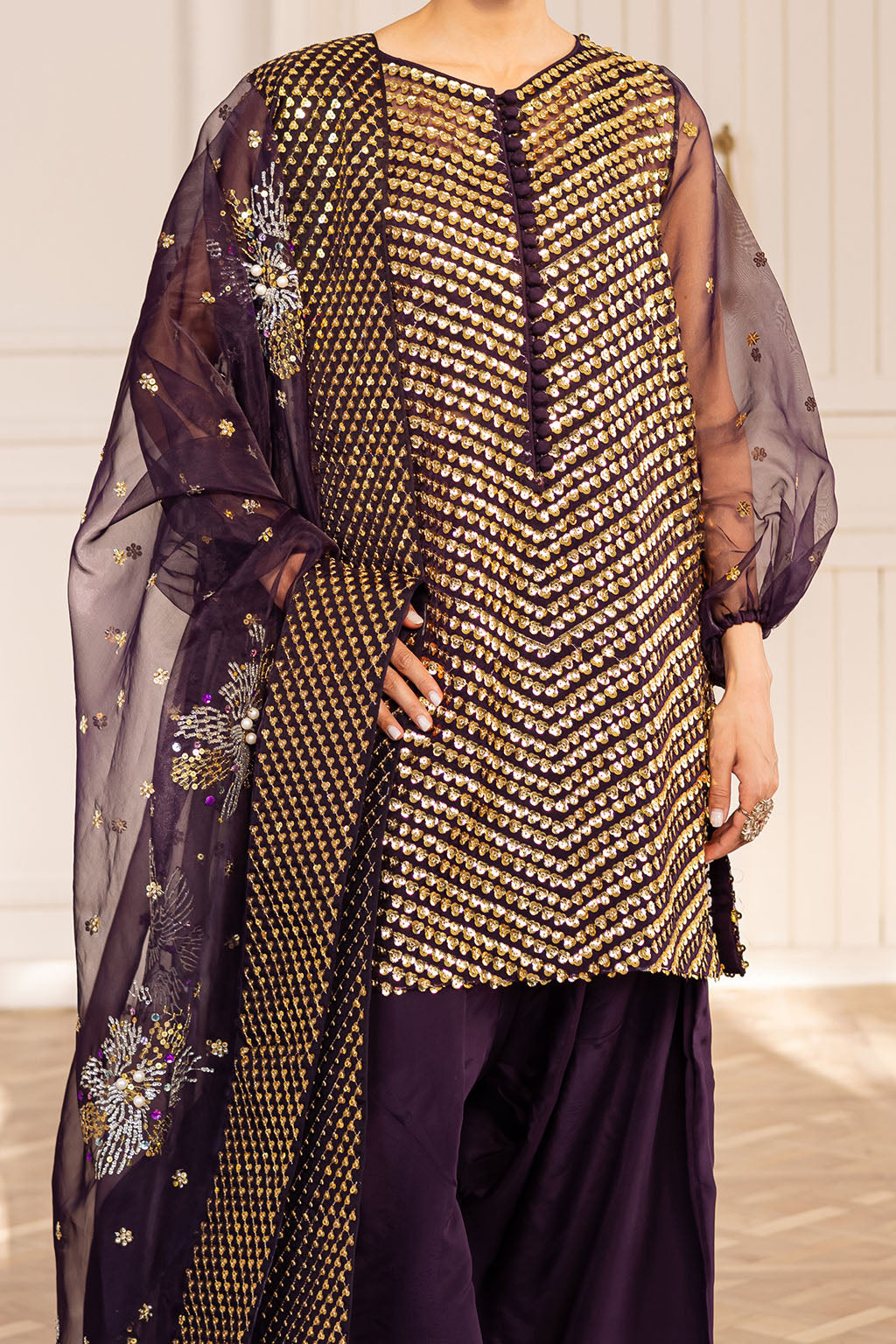 Vanya | Solana Luxe Pret |SN-06 - Luxury Dress - available at Maria Faisal in UK and USA.