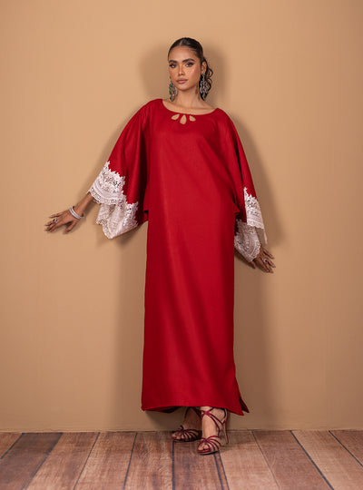 Zainab Chottani | The Kaftan Edit | Radiant Red - Formal Dress - available at Maria Faisal in UK and USA.