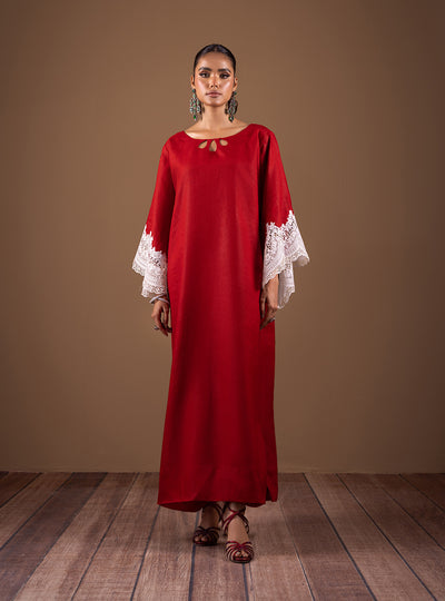 Zainab Chottani | The Kaftan Edit | Radiant Red - Formal Dress - available at Maria Faisal in UK and USA.