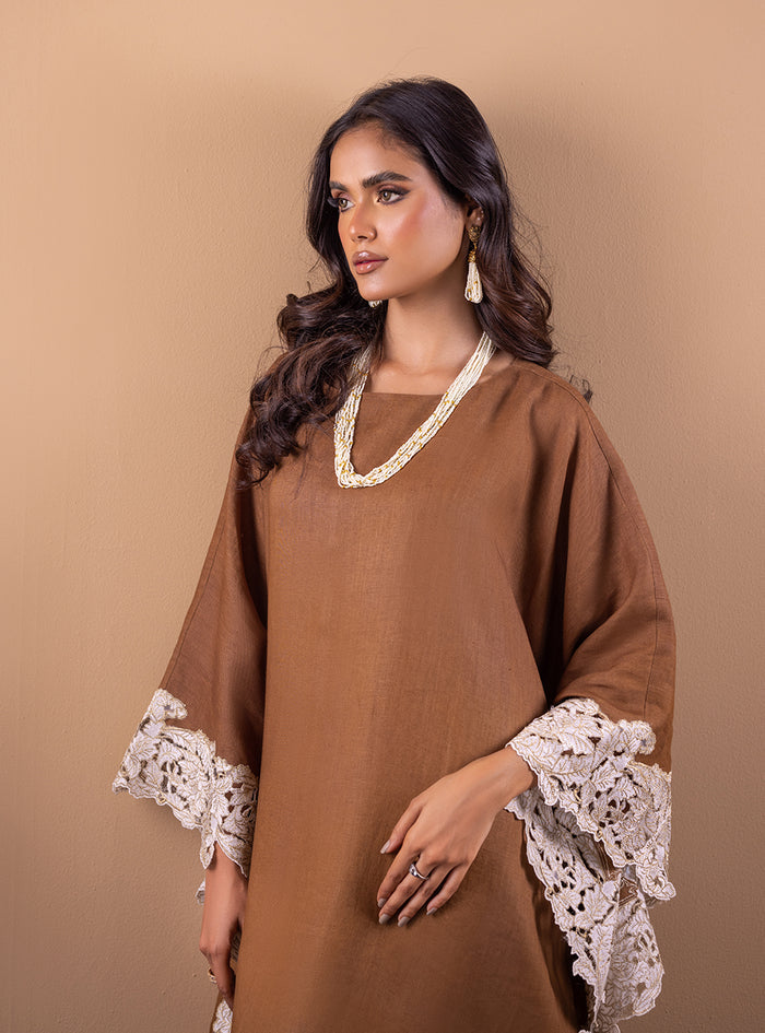 Zainab Chottani | The Kaftan Edit | Cinnamon Sand - Formal Dress - available at Maria Faisal in UK and USA.
