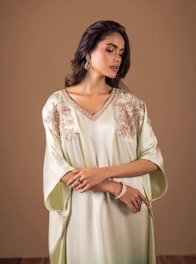 Zainab Chottani | The Kaftan Edit | Aqua Flame - Formal Dress - available at Maria Faisal in UK and USA.