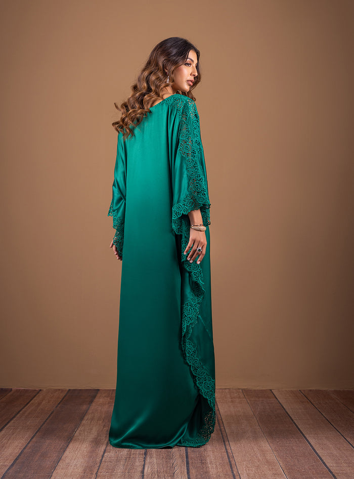 Zainab Chottani | The Kaftan Edit | Emerald Wishes - Formal Dress - available at Maria Faisal in UK and USA.