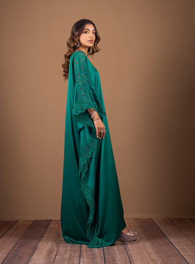 Zainab Chottani | The Kaftan Edit | Emerald Wishes - Formal Dress - available at Maria Faisal in UK and USA.