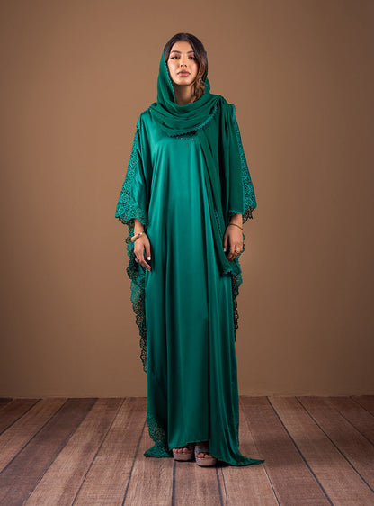 Zainab Chottani | The Kaftan Edit | Emerald Wishes - Formal Dress - available at Maria Faisal in UK and USA.