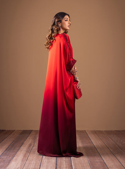 Zainab Chottani | The Kaftan Edit | Flickering Flame - Formal Dress - available at Maria Faisal in UK and USA.