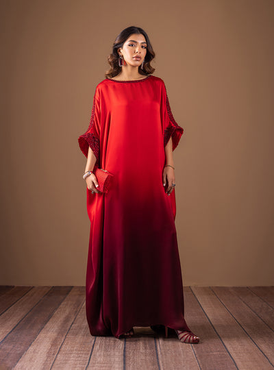 Zainab Chottani | The Kaftan Edit | Flickering Flame - Formal Dress - available at Maria Faisal in UK and USA.