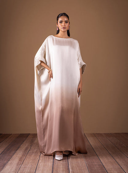 Zainab Chottani | The Kaftan Edit | Champagne Flame - Formal Dress - available at Maria Faisal in UK and USA.