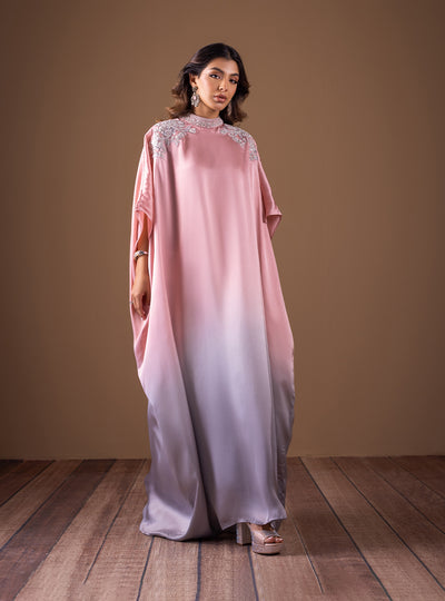 Zainab Chottani | The Kaftan Edit | Pink Flame - Formal Dress - available at Maria Faisal in UK and USA.