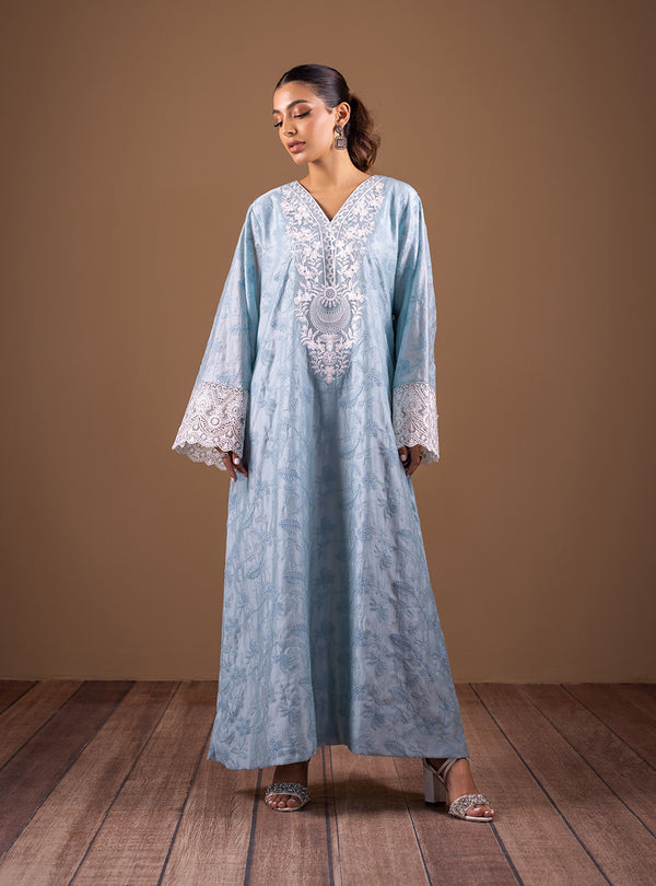 Zainab Chottani | The Kaftan Edit | Aqua Sophistication - Formal Dress - available at Maria Faisal in UK and USA.