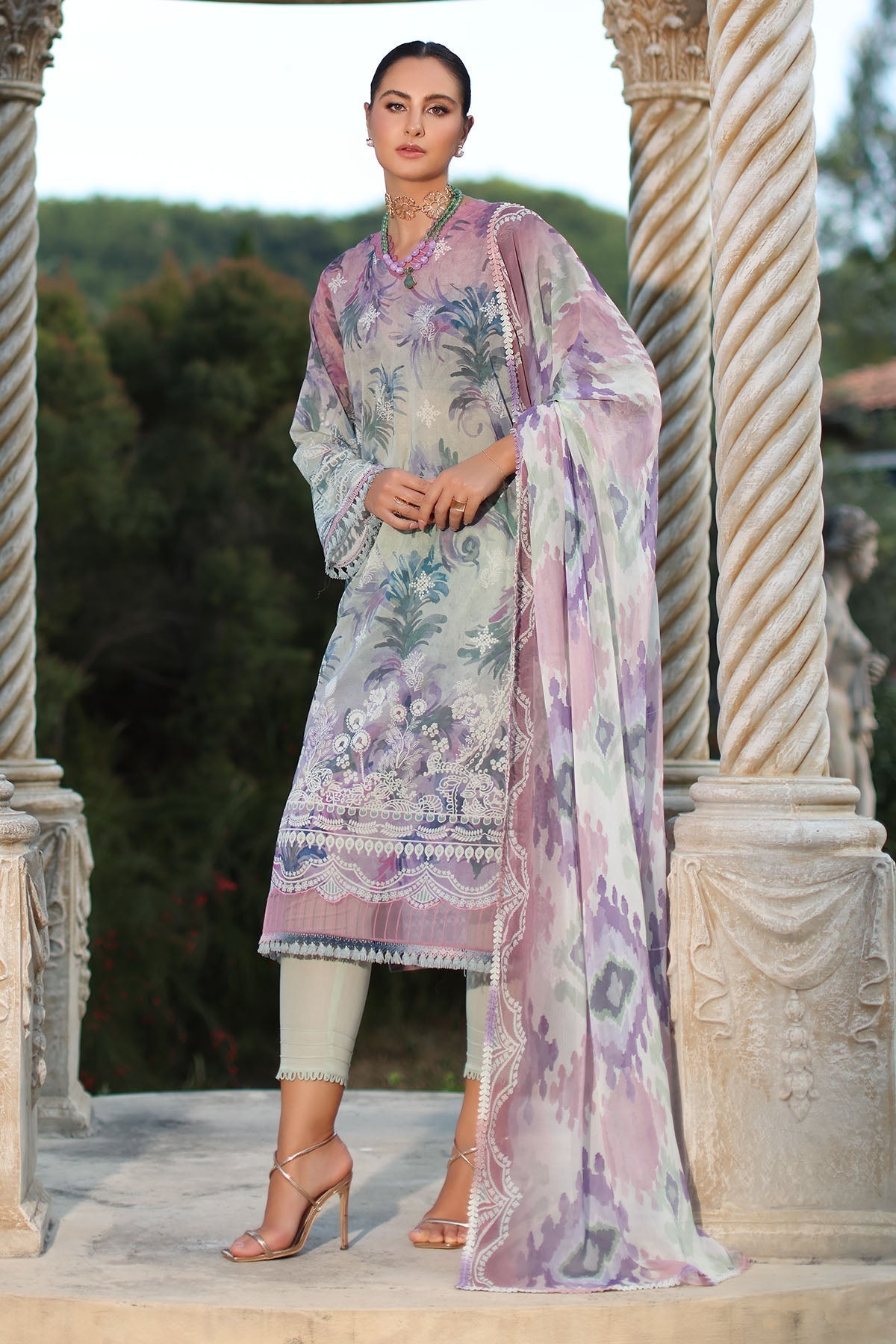 Nureh | Signature Prints 26 | SP-199 - Dress - available at Maria Faisal in UK and USA.