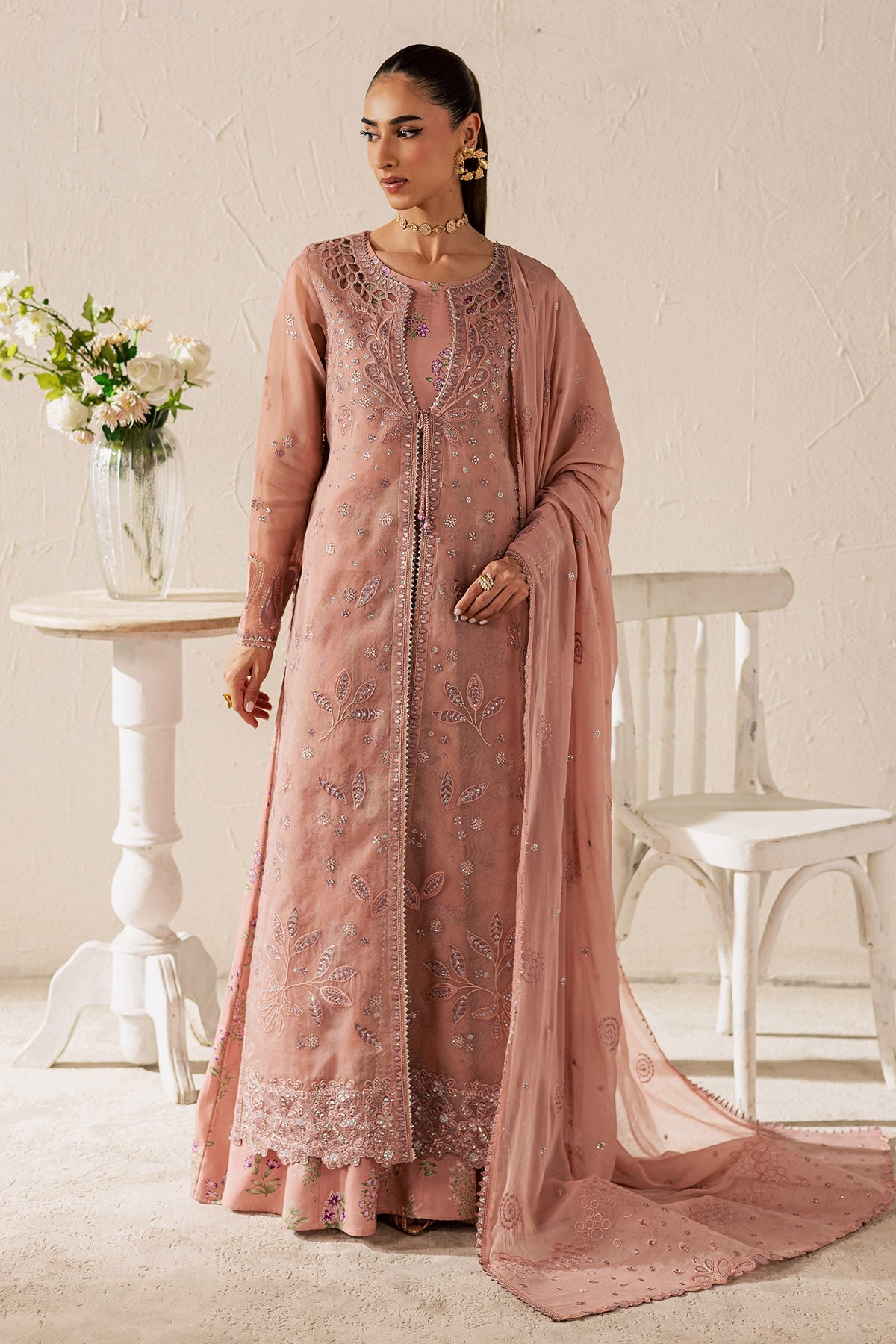 Nureh | Shades of Summer | NP-763 - Luxury Dress - available at Maria Faisal in UK and USA.