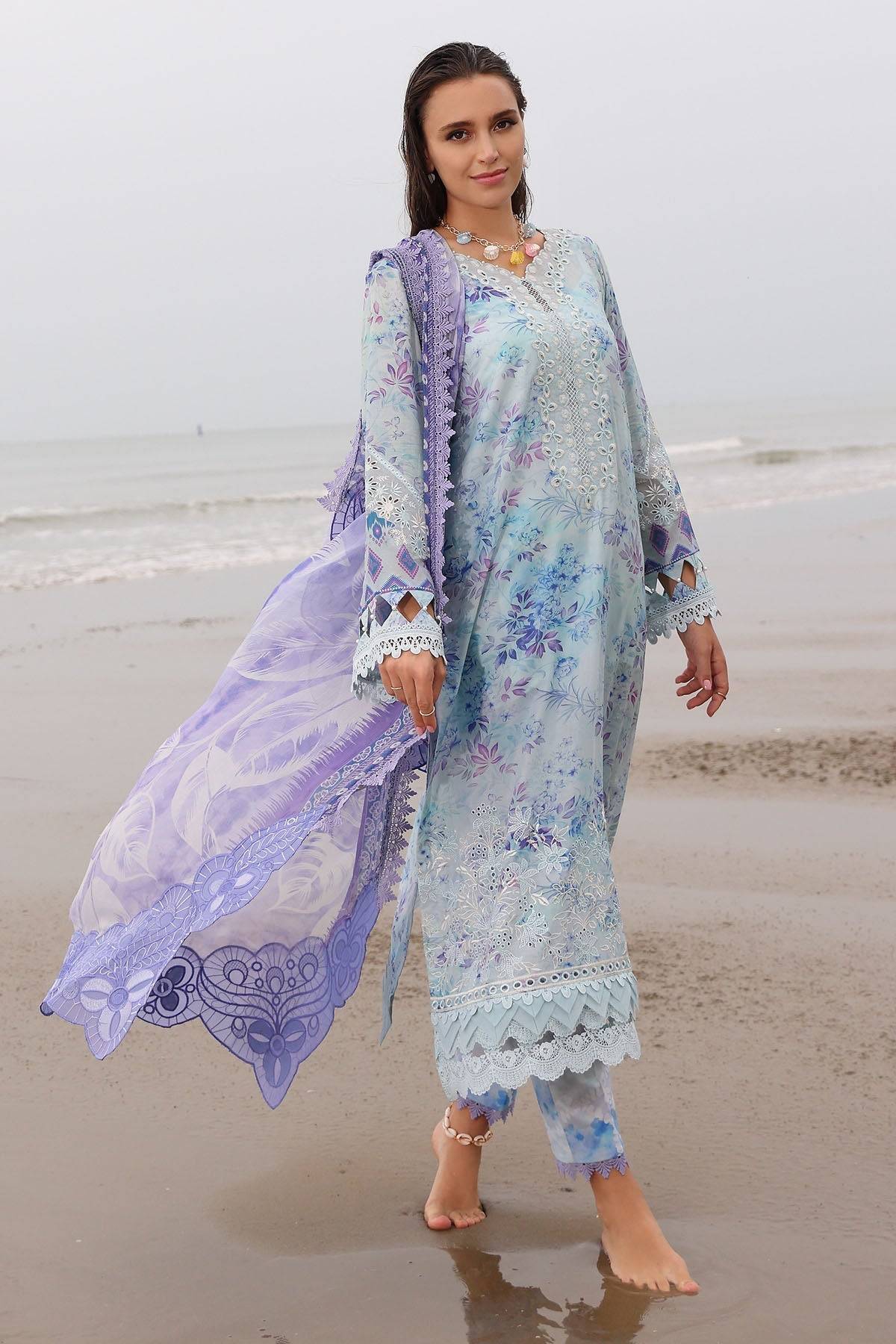 Nureh | Gardenia Embroidered Lawn 25 | NSG-176 by Maria Faisal - Registered Vendor of : Nureh - type : Ladies Clothes - 100% original wedding dresses