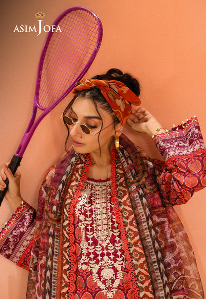 Asim Jofa | Summer Rhapsody | AJUBU-26 Printed Embroidered Lawn - Ladies Clothes - Maria Faisal