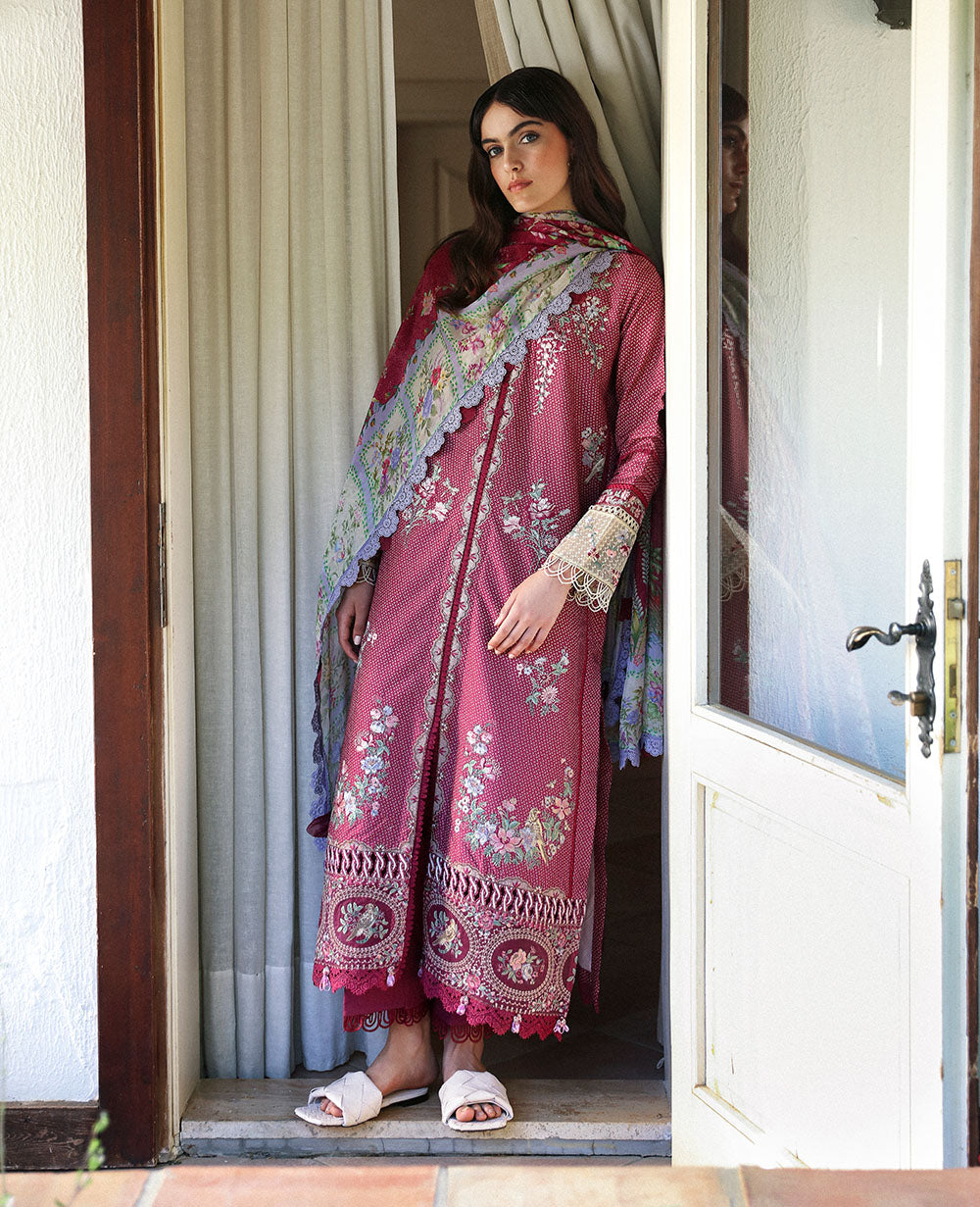 Republic Womenswear | Aylin Summer Lawn 24 | Fleur (D2-A) - Designer Dress with Intricate embroidery and embellishments. Shop elegent wedding dress at Maria Faisal.