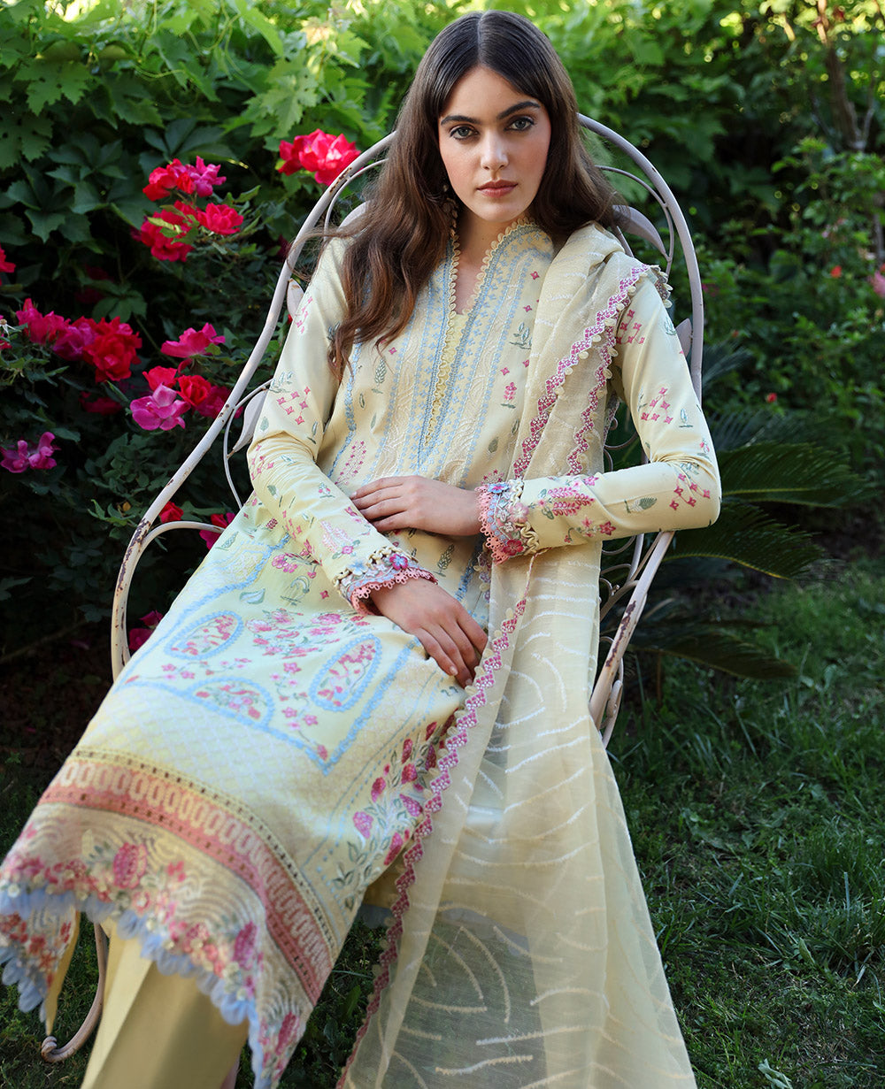 Republic Womenswear | Aylin Summer Lawn 24 | Ezel (D7-B) - Designer Dress with Intricate embroidery and embellishments. Shop elegent wedding dress at Maria Faisal.