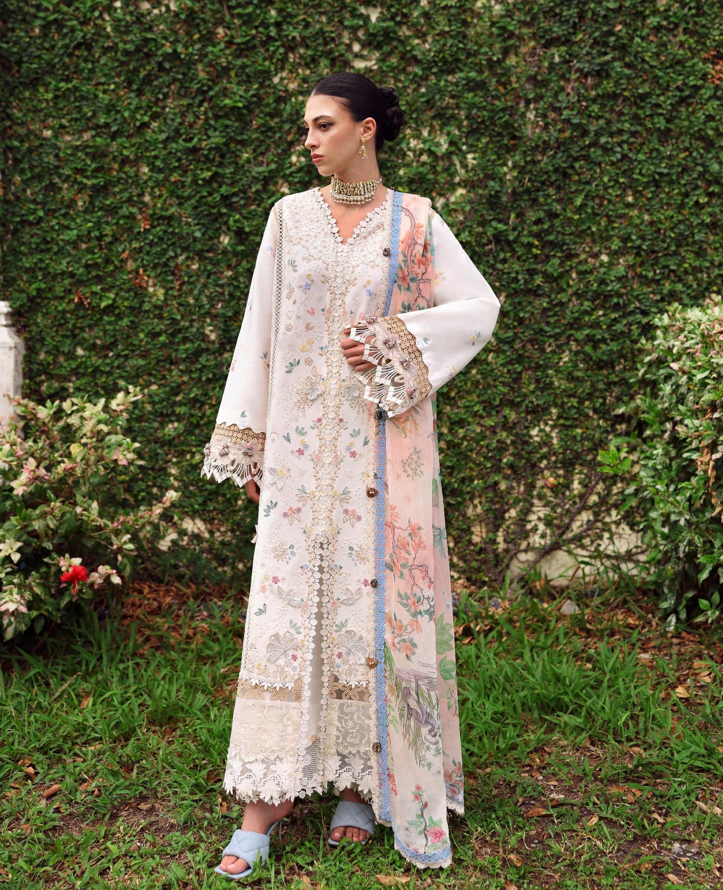 Republic Womenswear | Lilas Lawn 26 | Amaya - Luxury Dress - available at Maria Faisal in UK and USA.