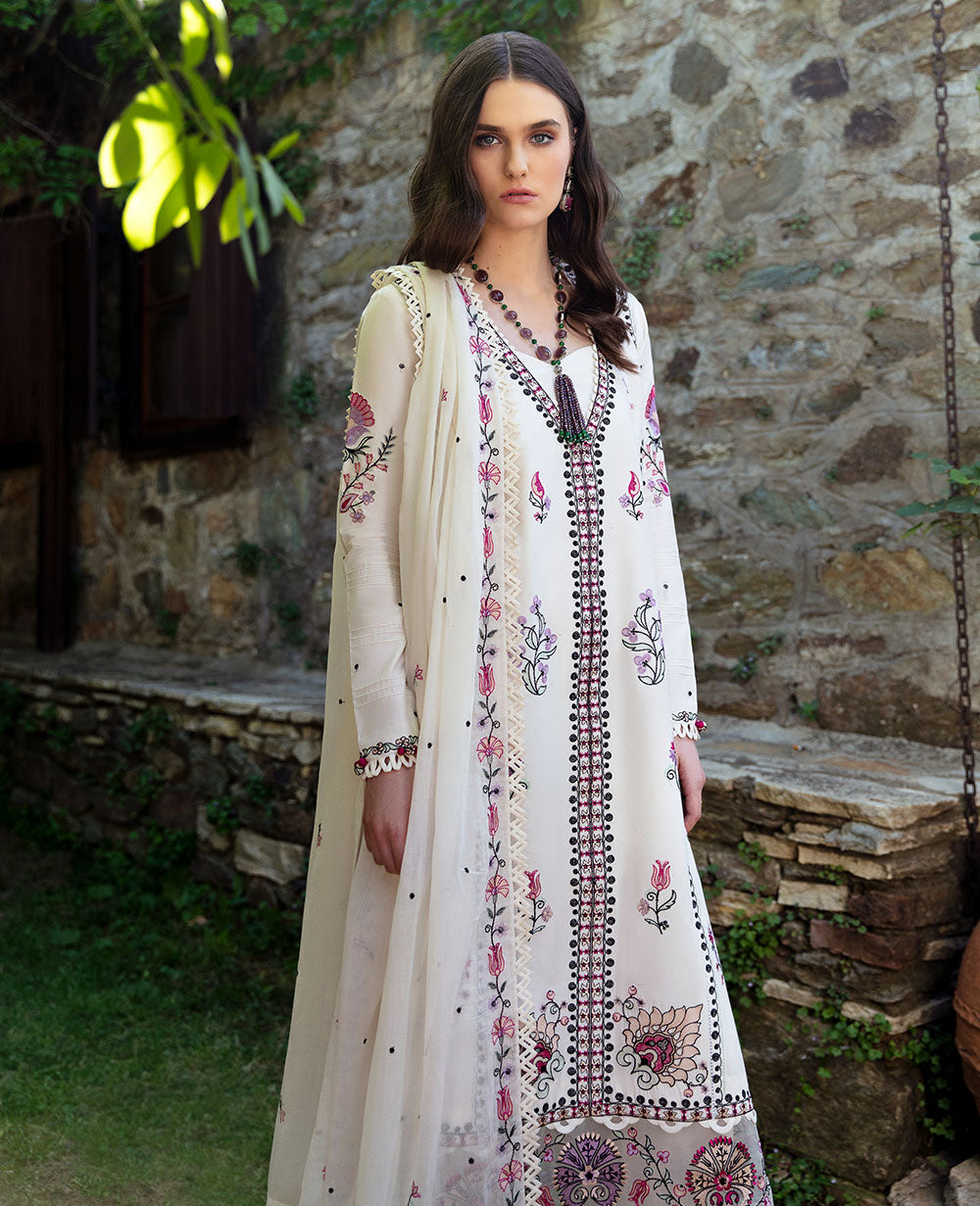 Republic Womenswear | Aylin Summer Lawn 24 | Muguet (D1-B) - Designer Dress with Intricate embroidery and embellishments. Shop elegent wedding dress at Maria Faisal.