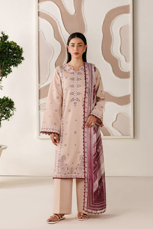Farasha | Summer Melody 26 | Peach Blush - Casual Dress - available at Maria Faisal in UK and USA.