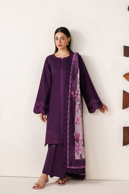 Farasha | Summer Melody 26 | VIOLET PLUM - Casual Dress - available at Maria Faisal in UK and USA.