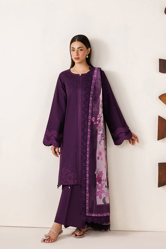 Farasha | Summer Melody 26 | VIOLET PLUM - Casual Dress - available at Maria Faisal in UK and USA.