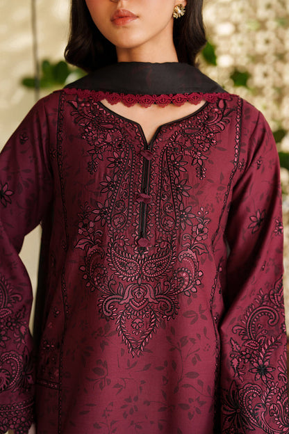 Farasha | Meline Premium Viscose 25 | Sable Bloom - Luxury Dress - available at Maria Faisal in UK and USA.