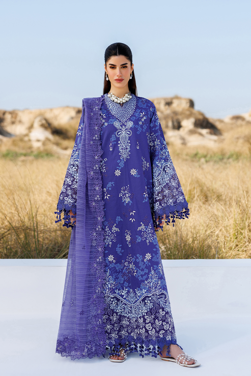 Emaan adeel | Sunlit Groove Luxury Lawn 26 | PETAL PULSE - Luxury Dress - available at Maria Faisal in UK and USA.
