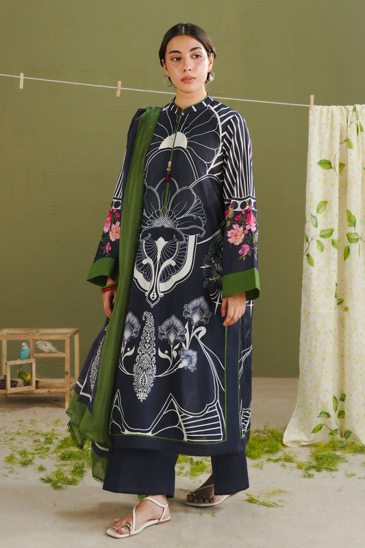 Zara Shahjahan | Coco Prints 26 | Raya-10B - Casual Dress - available at Maria Faisal in UK and USA.