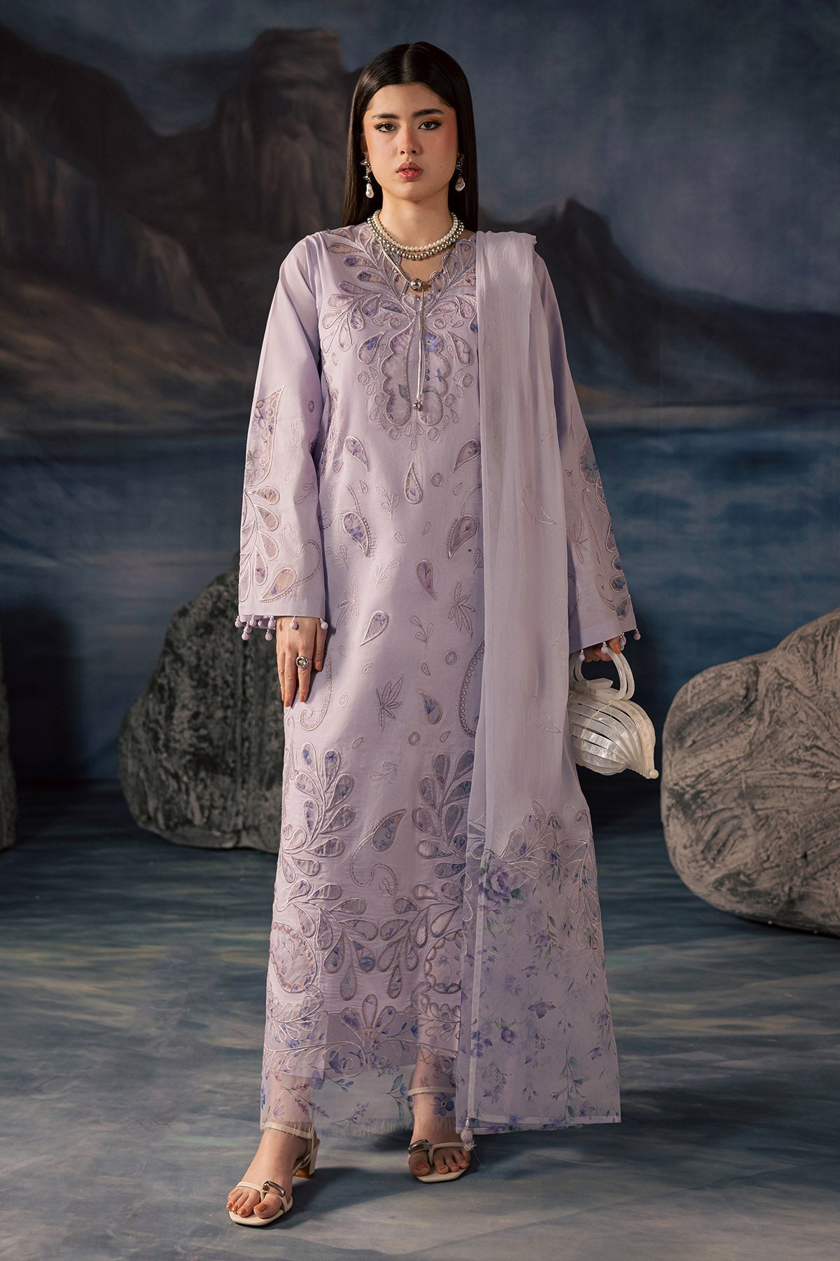 Nureh | Shades of Summer | NP-791 - Luxury Dress - available at Maria Faisal in UK and USA.