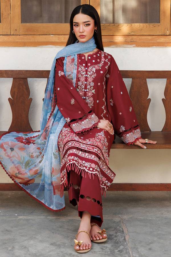 Farasha | Summer Weaves Embroidered Lawn | Crimson Glow by Maria Faisal - Registered Vendor of : Farasha - type : Ladies Clothes - 100% original wedding dresses