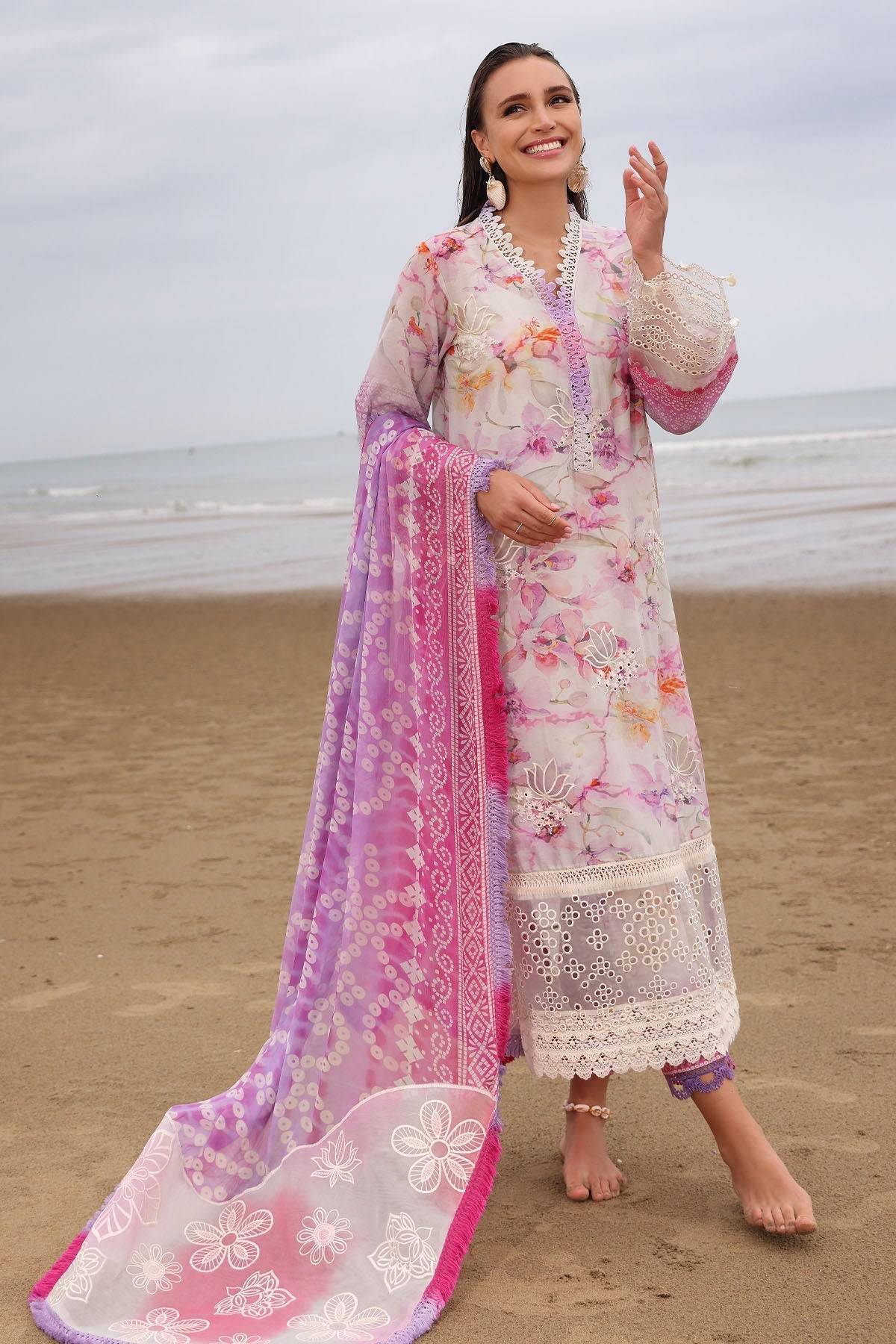 Nureh | Gardenia Embroidered Lawn 25 | NSG-172 by Maria Faisal - Registered Vendor of : Nureh - type : Ladies Clothes - 100% original wedding dresses