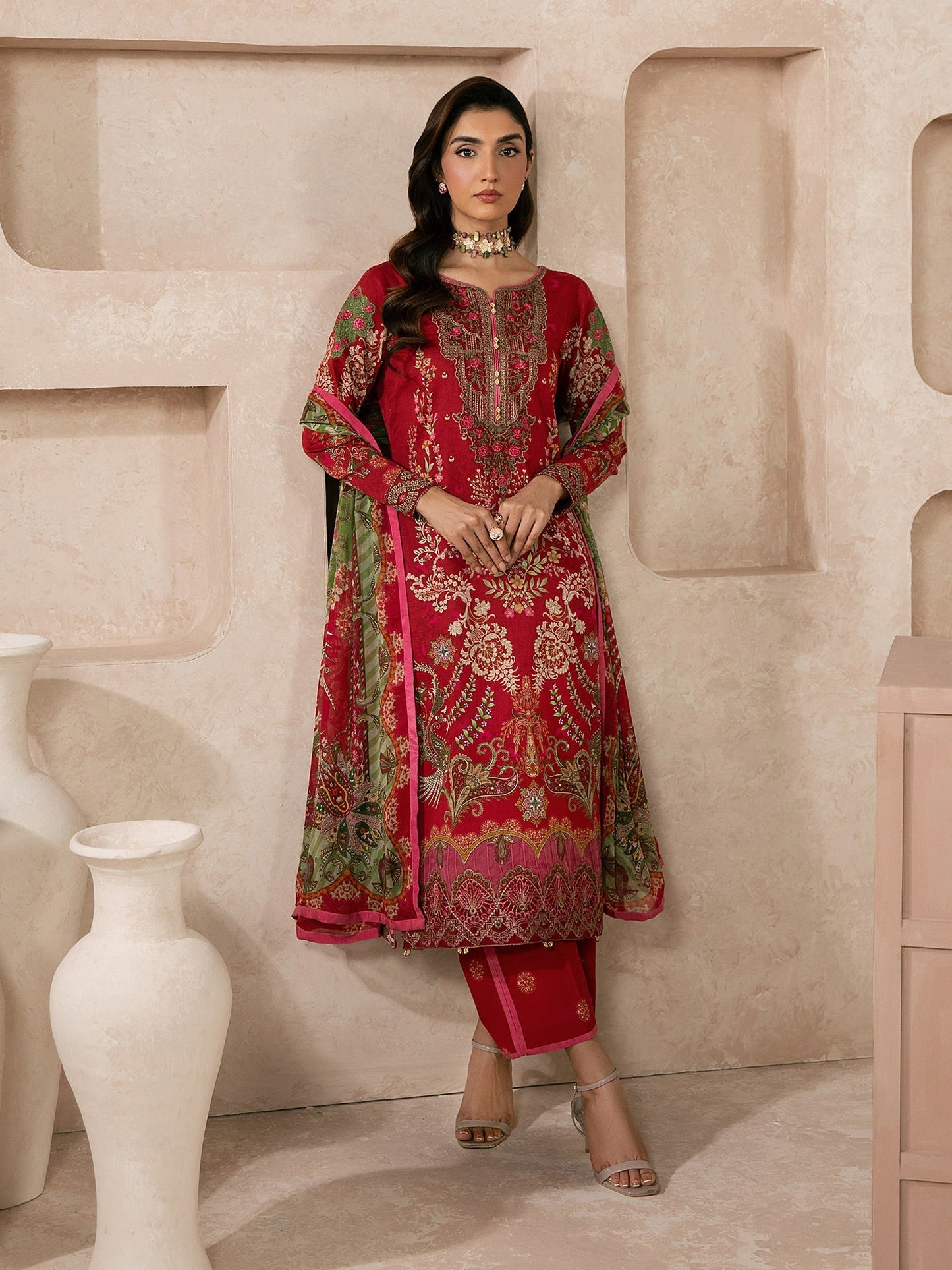 Gulaal | Syra Lawn 26 | Nael D - 1 - Luxury Dress - available at Maria Faisal in UK and USA.