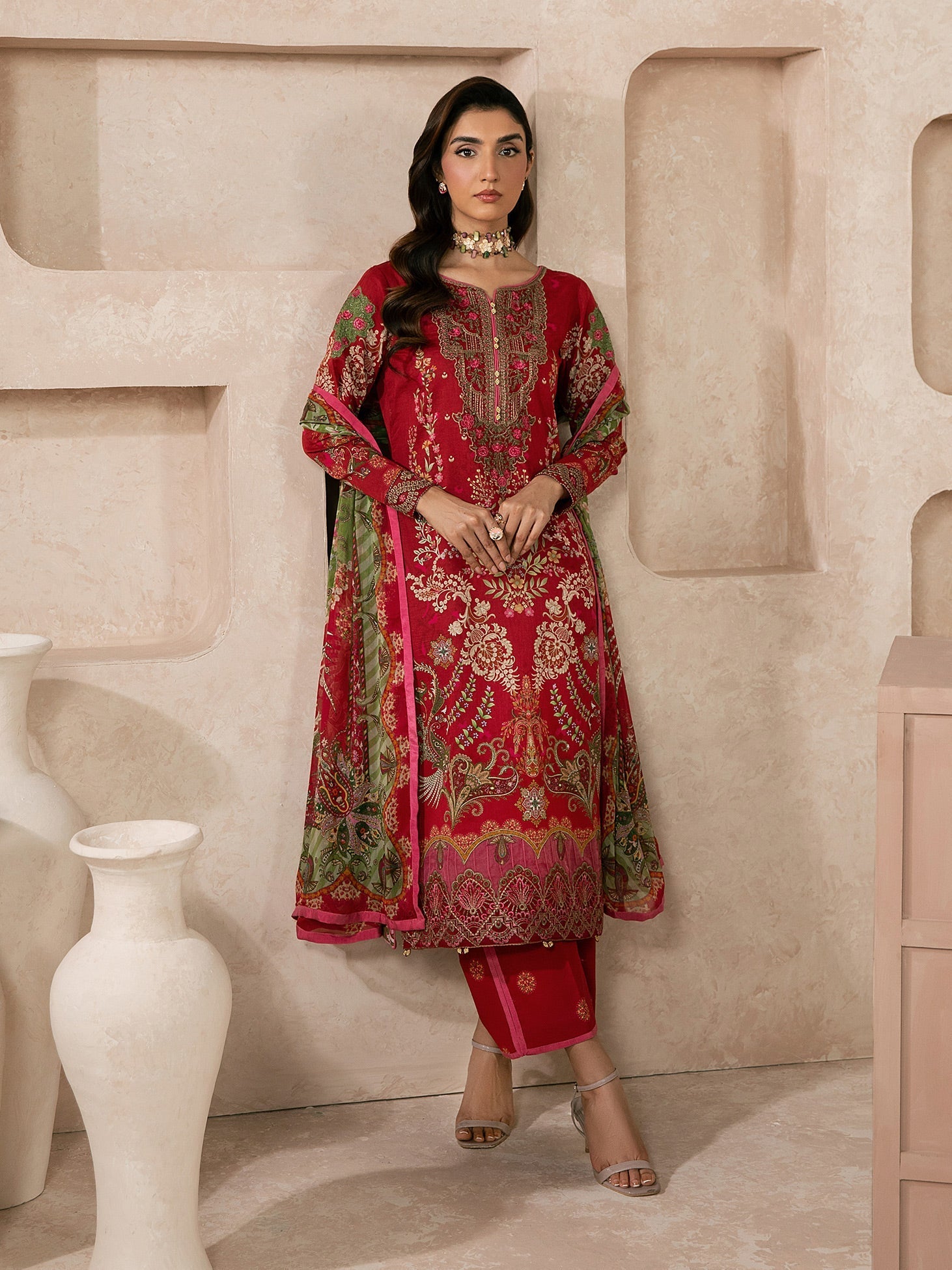 Gulaal | Syra Lawn 26 | Nael D - 1 - Luxury Dress - available at Maria Faisal in UK and USA.
