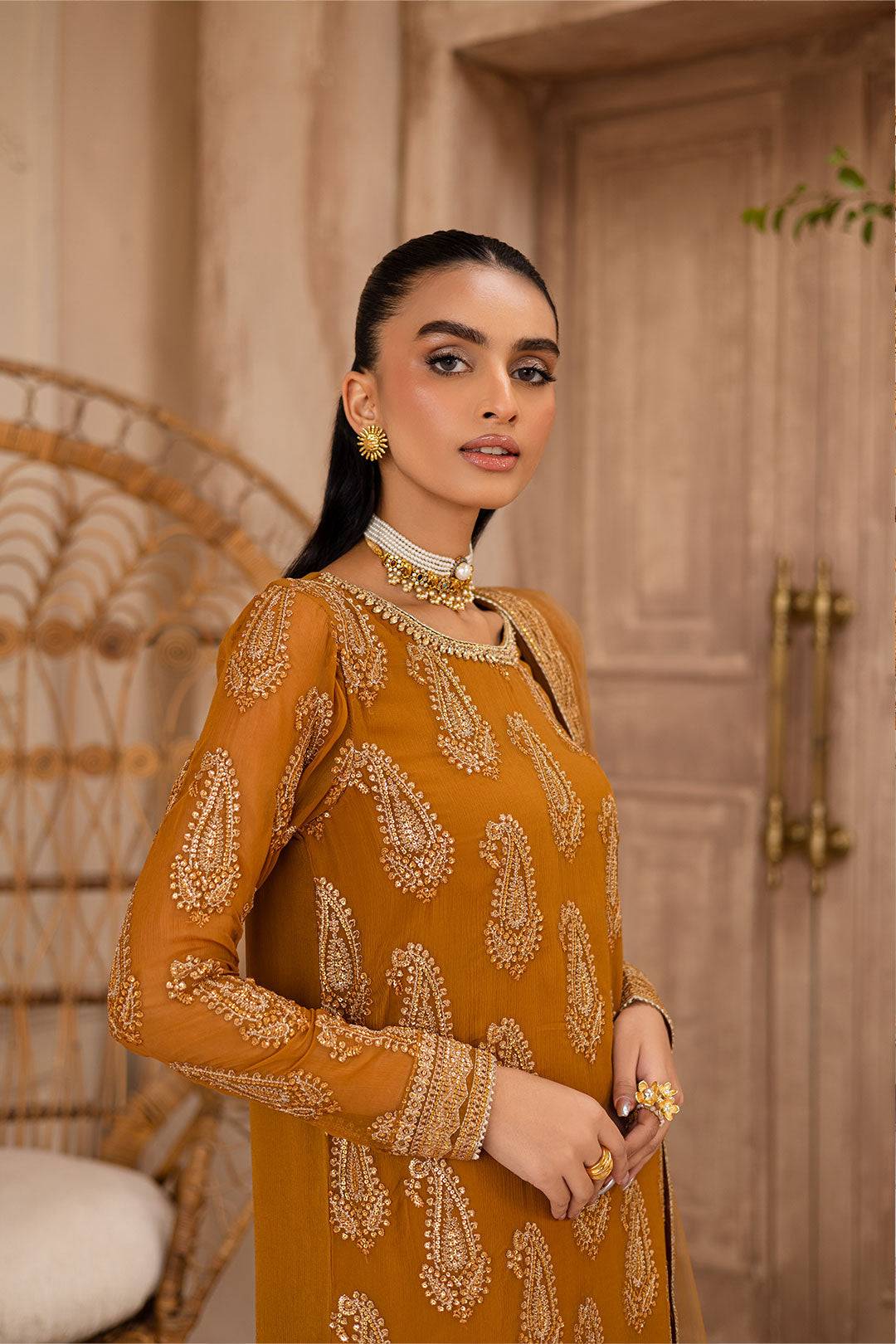 Batik | Zahay Festive Pret | Paisley Mustard by Maria Faisal - Registered Vendor of : Batik - type : Ladies Clothes - 100% original wedding dresses