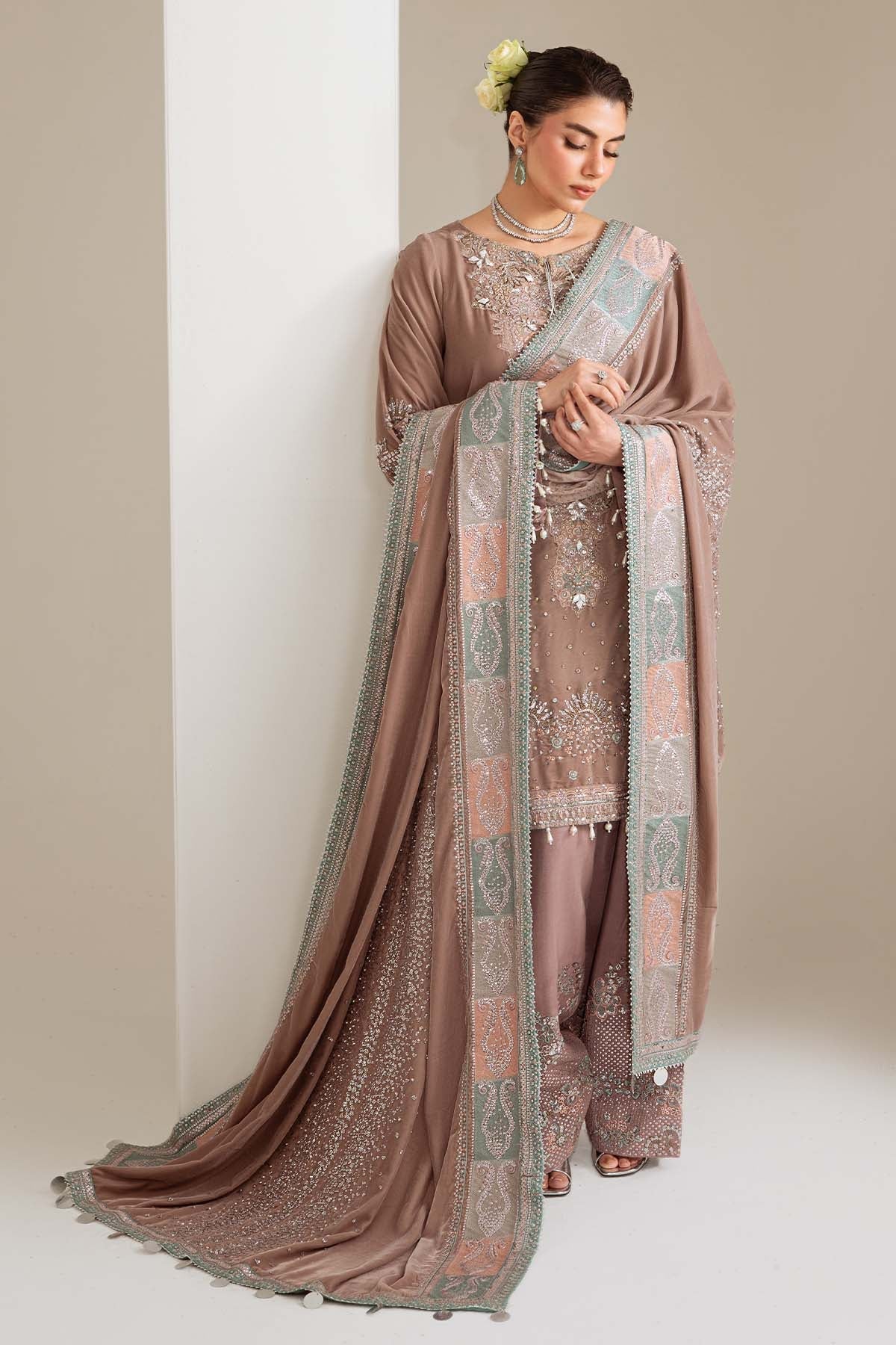 Nureh | Maya Velvet | NW-112 - Formal Dress - available at Maria Faisal in UK and USA.