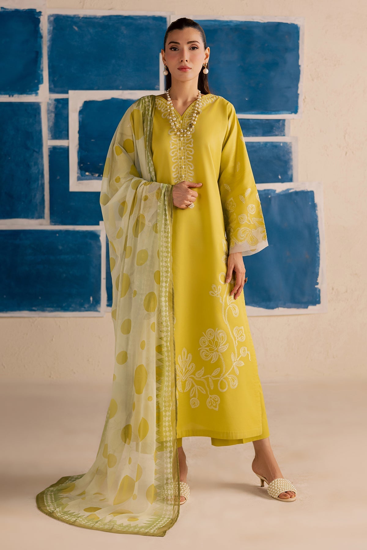 Nureh | Shades of Summer | NP-780 - Luxury Dress - available at Maria Faisal in UK and USA.
