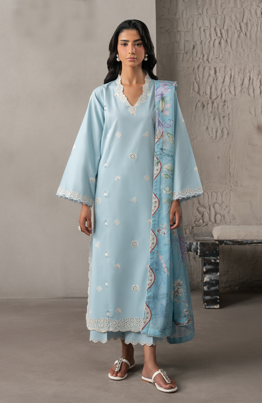 Seran | Selure Lawn | Azurae - Luxury Dress - available at Maria Faisal in UK and USA.