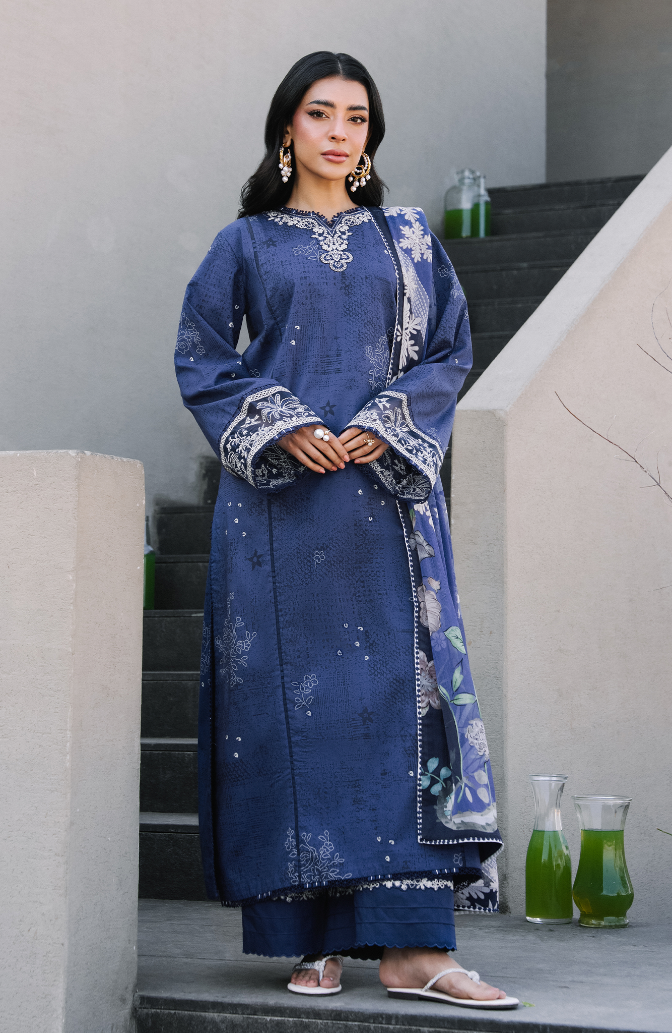 Seran | Afsanah Lawn | Sia - Luxury Dress - available at Maria Faisal in UK and USA.