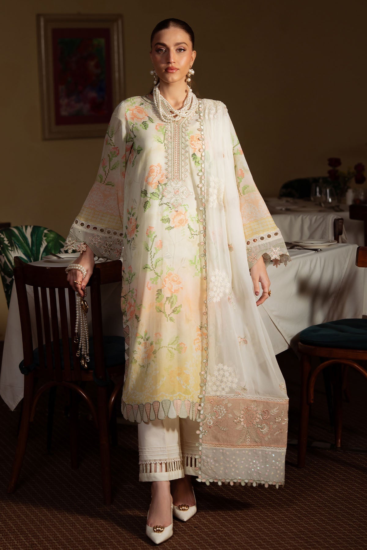 Nureh | Swiss Lawn | NS-163 - Luxury Dress - available at Maria Faisal in UK and USA.