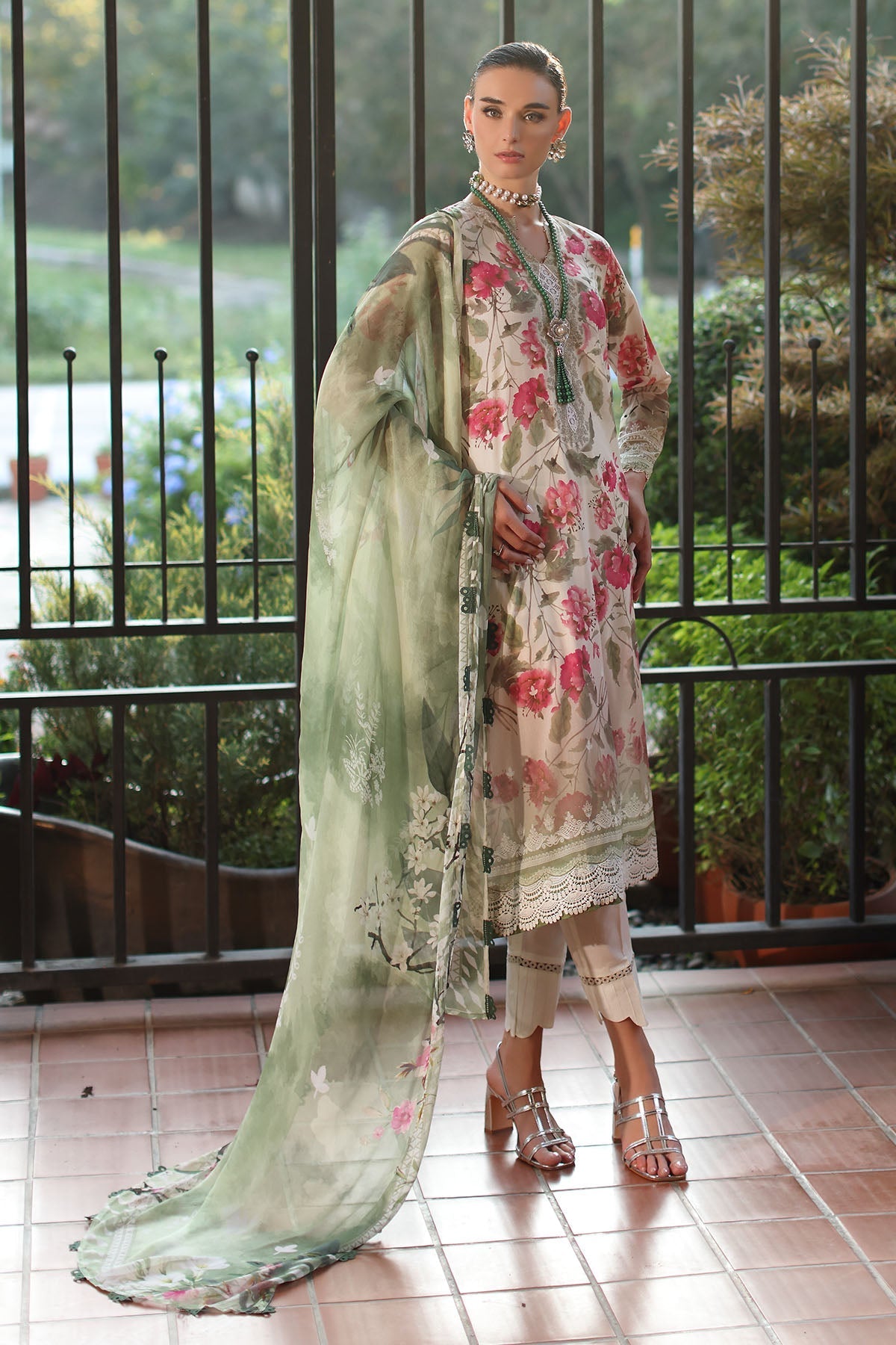 Nureh | Signature Prints 26 | SP-200 - Dress - available at Maria Faisal in UK and USA.