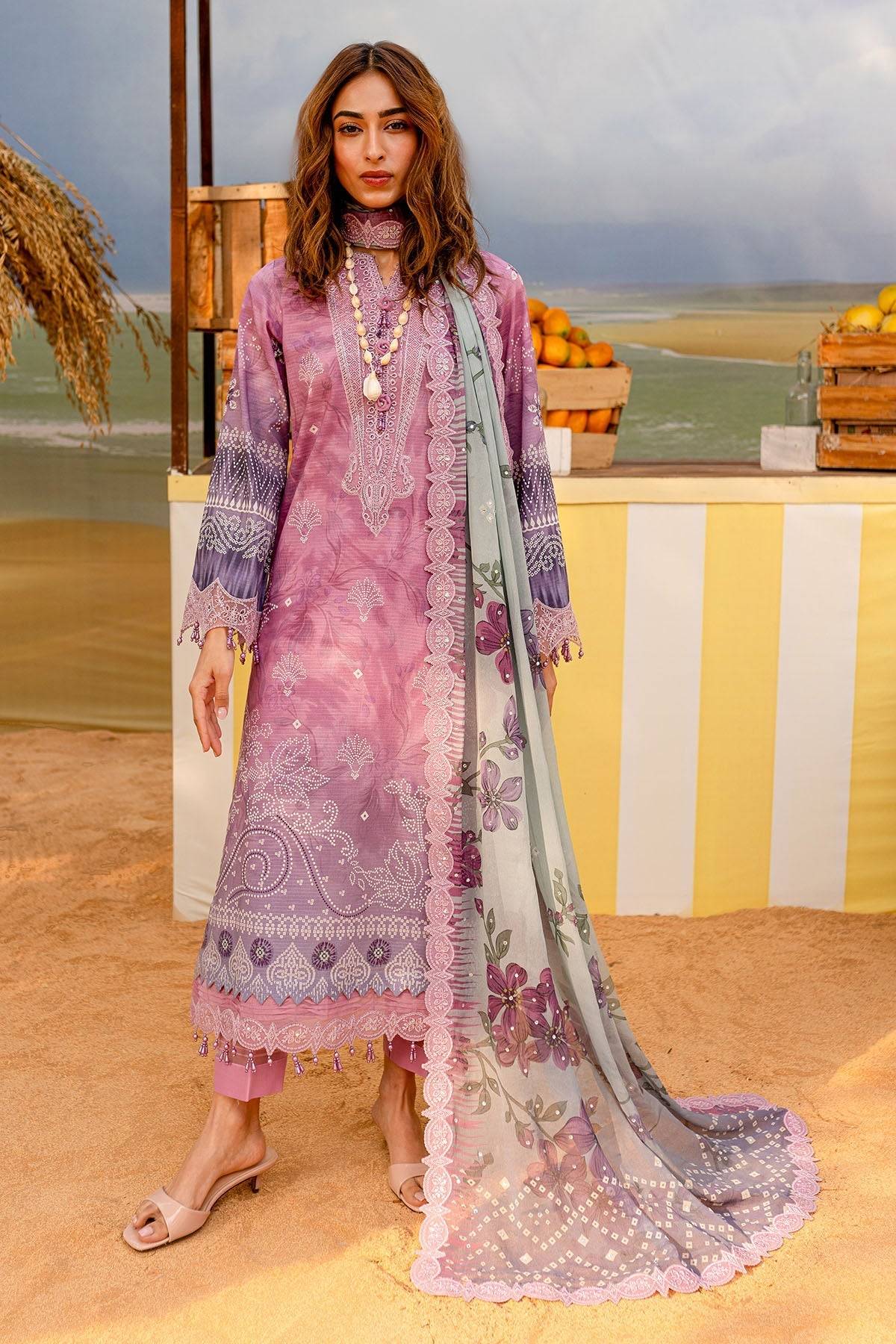 Nureh | Gardenia Lawn 25 | NSG-180 by Maria Faisal - Registered Vendor of : Nureh - type : Ladies Clothes - 100% original wedding dresses