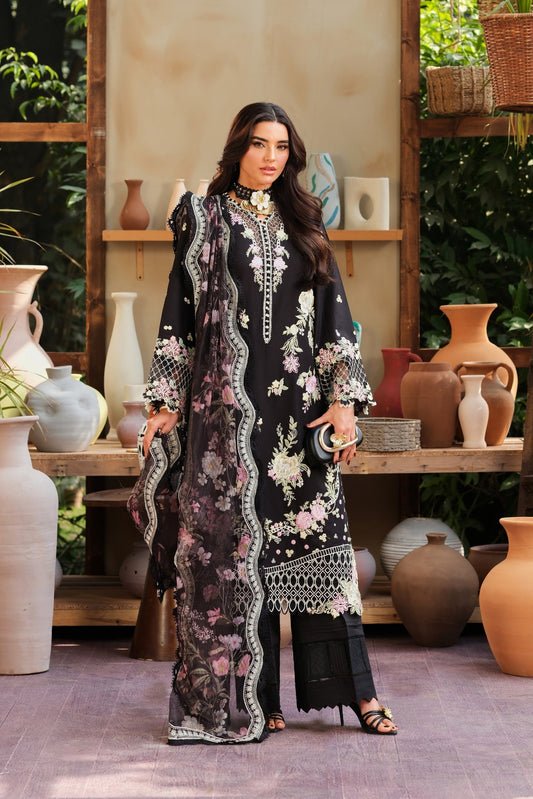 Maryam Hussain | Luxury Lawn 26 | Noir - Luxury Dress - available at Maria Faisal in UK and USA.