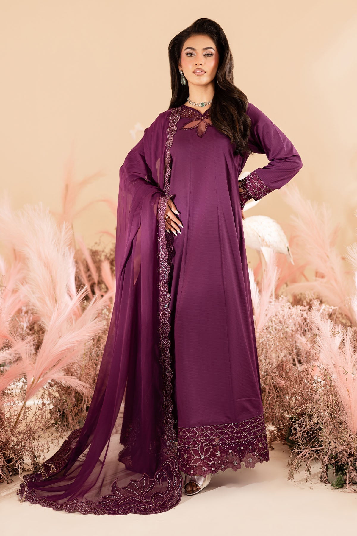 Nureh | Shades of Summer | NP-621 - Luxury Dress - available at Maria Faisal in UK and USA.