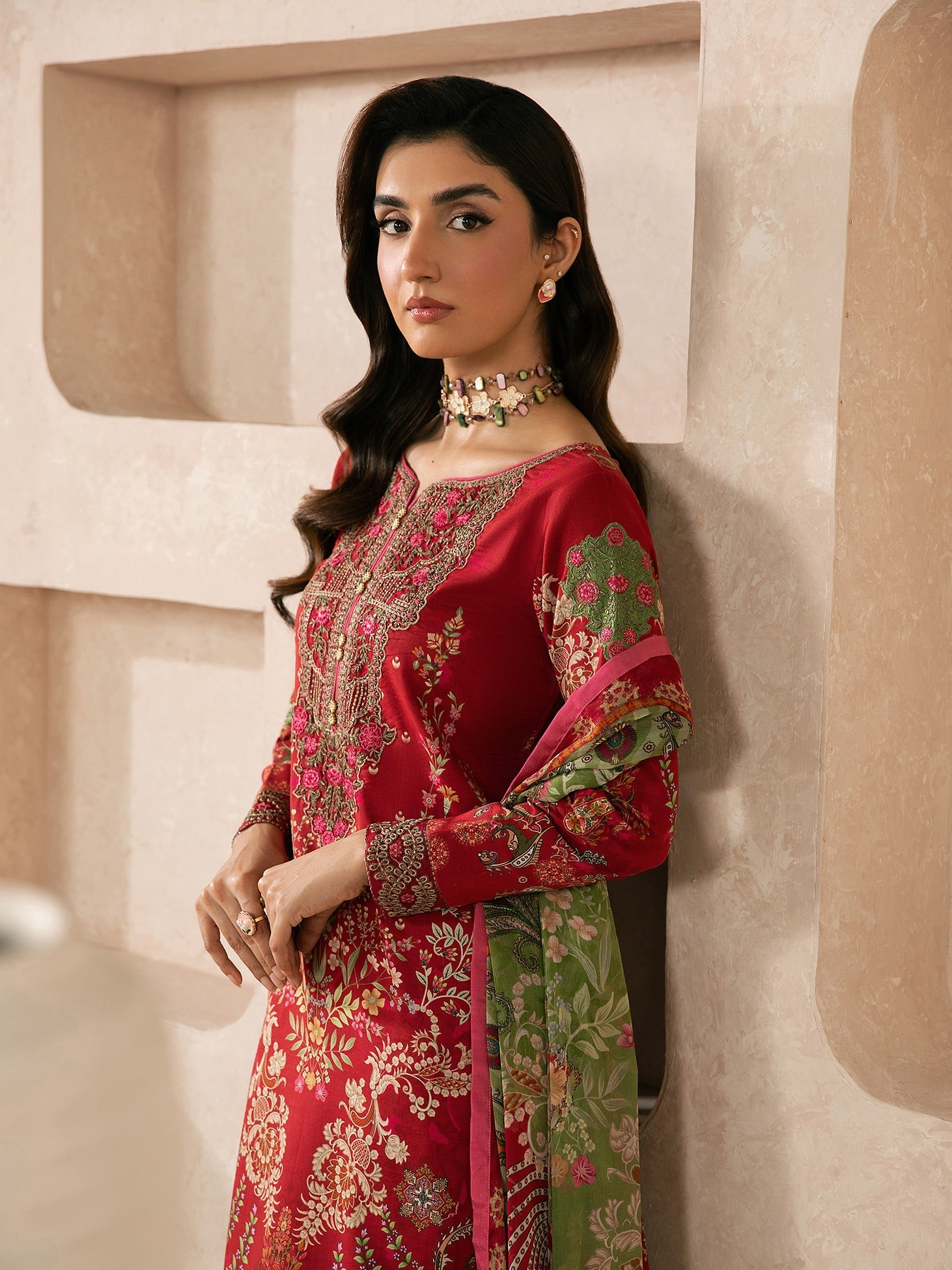 Gulaal | Syra Lawn 26 | Nael D - 1 - Luxury Dress - available at Maria Faisal in UK and USA.